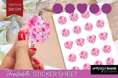 Brush Stroke Round Sticker - Abstract Printable Sticker Product Image 1