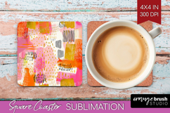 Brush Stroke Square Coaster - Abstract Coaster PNG Product Image 1