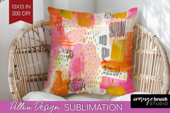 Brush Stroke Pillow Sublimation - Abstract Pillow Cover PNG Product Image 1