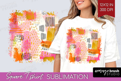Brush Stroke Square Tshirt Background - Abstract PNG Product Image 1