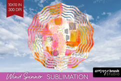 Brush Stroke Wind Spinner Sublimation PNG - Abstract Round Product Image 1