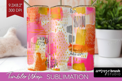 Brush Stroke Tumbler Wrap - Abstract Tumbler PNG Sublimation Product Image 1