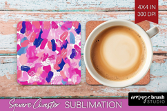 Brush Stroke Square Coaster - Abstract Coaster PNG Product Image 1