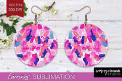 Brush Stroke Round Earrings - Abstract PNG Sublimation Product Image 1