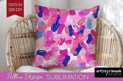 Brush Stroke Pillow Sublimation - Abstract Pillow Cover PNG Product Image 1