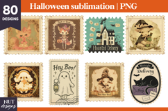 Stamp Halloween t-shirt Retro Halloween illustrations 80 png Product Image 4