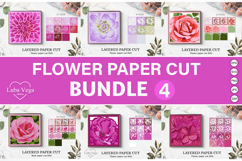 3D layered paper cut flowers Bundle / Shadow box Bundle Product Image 1