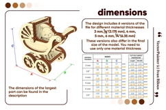 Baby Bunny with Stroller - Easter Laser Cut Project, SVG Product Image 4