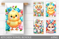 Easter Animals Kitchen Towel. Easter Kitchen Towel Design Product Image 1