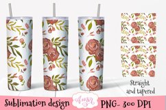 20 oz skinny tumbler sublimation design, 4 floral PNG bundle Product Image 4
