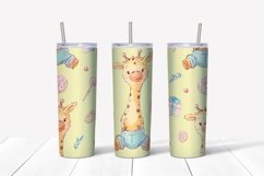 Giraffe sublimation design. Skinny tumbler wrap design. Product Image 4