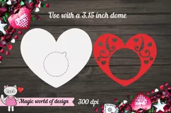 Valentine's day gift , red heart candy dome paper craft svg, Product Image 3