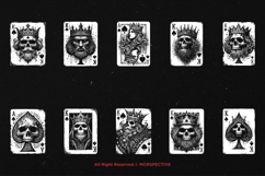 10 Bundle Dark Art Spade Cards King Queen Skull Playing Card Product Image 6