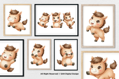 15 Bundle Watercolor Baby Horse Foal Pony Herd Stallion Product Image 4