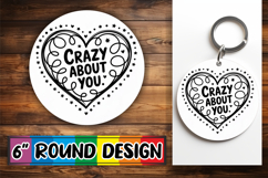 Blissful Car Coaster Round PNG, Heart Quote Product Image 1