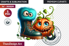Halloween Character Boots - Spooky Gothic Clipart PNG Product Image 1