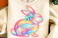 Bunny Coquette Bow PNG, Brushstroke bunny easter PNG, Bunny Product Image 2