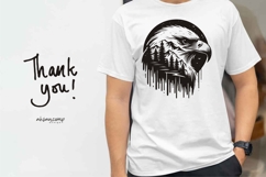 Eagle Silhouette Vector with Forest Landscape Product Image 4