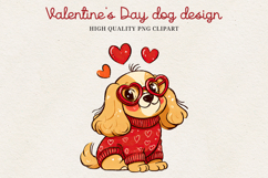 Valentine’s Day Cute Dog Clipart | Love Puppy PNG Product Image 5