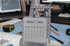 Construction Engineer Desk Calendar 2026 Product Image 4