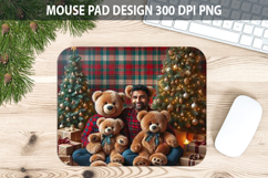 Christmas Bear Mouse Pad Sublimation - Animal PNG Design Product Image 1