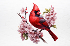 Christmas Cardinal Watercolor Clipart PNG Product Image 4