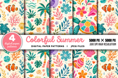 Colorful Summer Digital Paper JPG Product Image 1