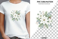 Winter floral wonderland png design for T-shirts Product Image 4