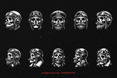 10 Bundle Dark Art Skull Pilot Airforce Army Troops Airplane Product Image 6