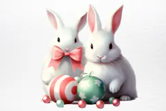 Chirstmas Bunnies Clipart PNG Product Image 4