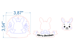 Hare Christmas Ornament SVG laser cut file for Glowforge Product Image 4