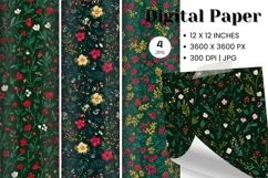 Flower Pattern Background Wallpaper Digital Paper_21 Product Image 1