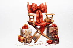 Vintage Christmas Cinema Clipart PNG Product Image 4