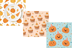 Pumpkin Spice Birthday Sweet Seamless Pattern, Digital Paper Product Image 4