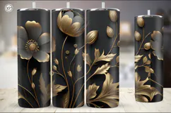 Black & Gold Sublimation, 20 oz Tumbler Wrap Product Image 4