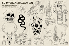 Mystical Halloween Line Art Collection Svg Png Eps Product Image 3
