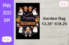 Happy Halloween garden flag sublimation PNG, Spooky PNG Product Image 2