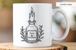 Hand Drawn Focus And Intention Candle SVG for Halloween Product Image 4
