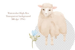Watercolor Pastel Sheep Clipart Product Image 4