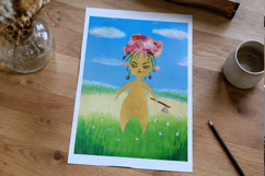 Angry fairy print wall decor author acrylic painting wall ar Product Image 3