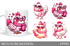Valentines Chicken Mug Design. Valentines Mug Sublimation Product Image 1