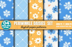 Periwinkle Daisies Set Digital Paper Bundle PNG Product Image 5