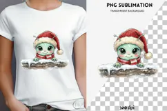 Christmas peeking character png design for T-shirts Product Image 4