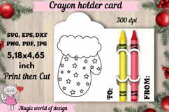 Christmas Santa's mitten Coloring Card svg, Crayon Holder Product Image 1
