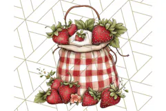 Cottagecore Strawberry Kitchen PNG Clipart, Retro Fruit Png Product Image 4