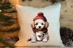 Christmas Dog And Coffee Clipart, Christmas Clipart Product Image 4
