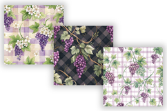Pastel Grape Gingham Digital Paper, Seamless Watercolor Product Image 4