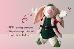 Bunny with Slippers Sewing Pattern Product Image 2