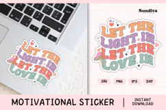 Motivational Quote Sticker SVG | Let The Light In Product Image 1
