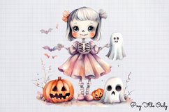 Pastel Halloween Skeleton Clipart Bundle PNG Product Image 5